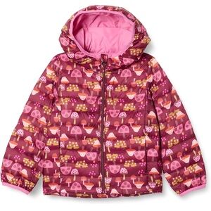 Pink Mushroom Patterned Hooded Jacket